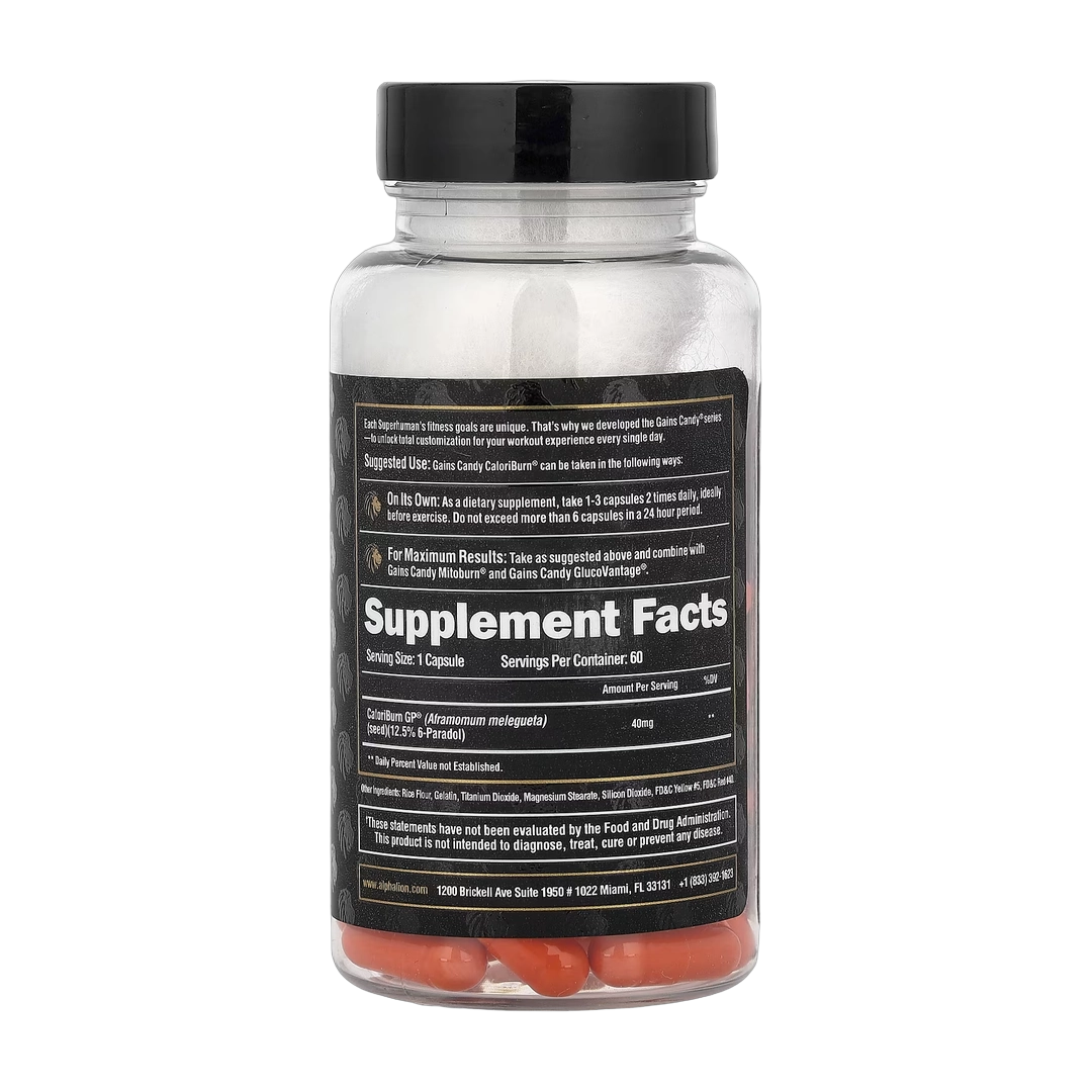 ALPHA LION, Gains Candy, CaloriBurn®, 60 Capsules (40 mg per Capsule)