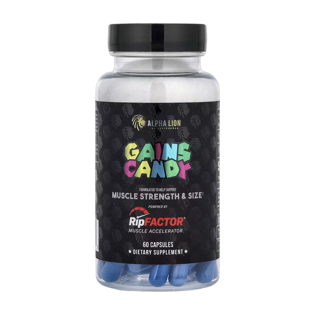 ALPHA LION, Gains Candy, RipFactor®, 60 Capsules (325 mg per Capsule)