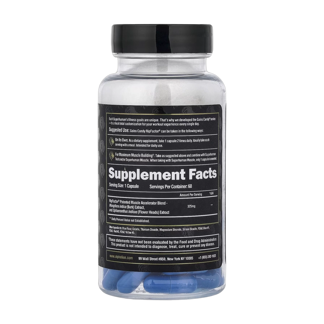 ALPHA LION, Gains Candy, RipFactor®, 60 Capsules (325 mg per Capsule)