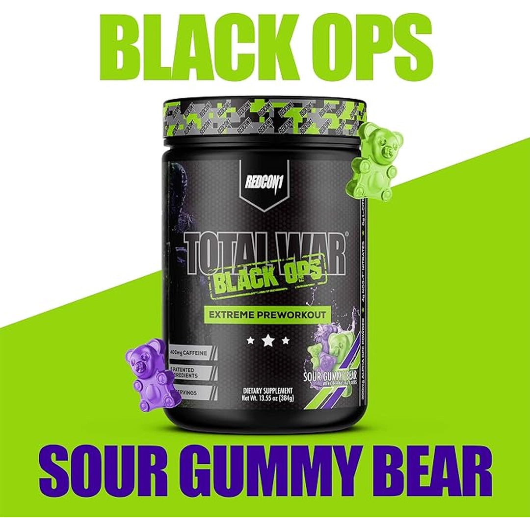 Redcon1, Total War Black Ops Extreme Preworkout, Sour Gummy Bear, 13.55 OZ (384 g)