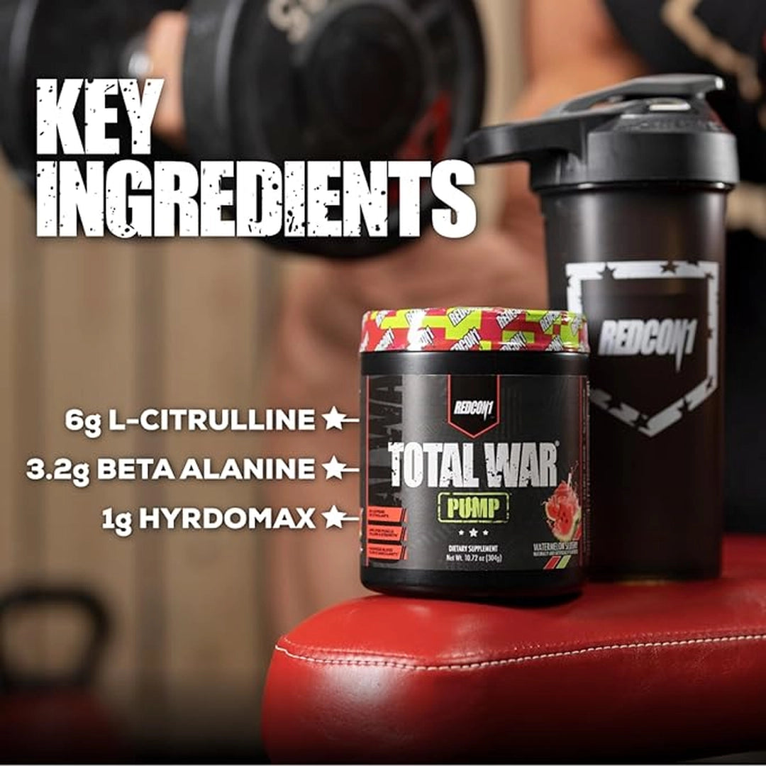 Redcon1, Total War Pump Non Stim Pre Workout 30 Servings, Strawberry Kiwi, 10.58 OZ (300 g)