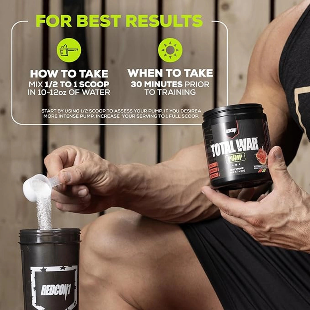 Redcon1, Total War Pump Non Stim Pre Workout 30 Servings, Blue Lemonade, 10.93 OZ (310 g)
