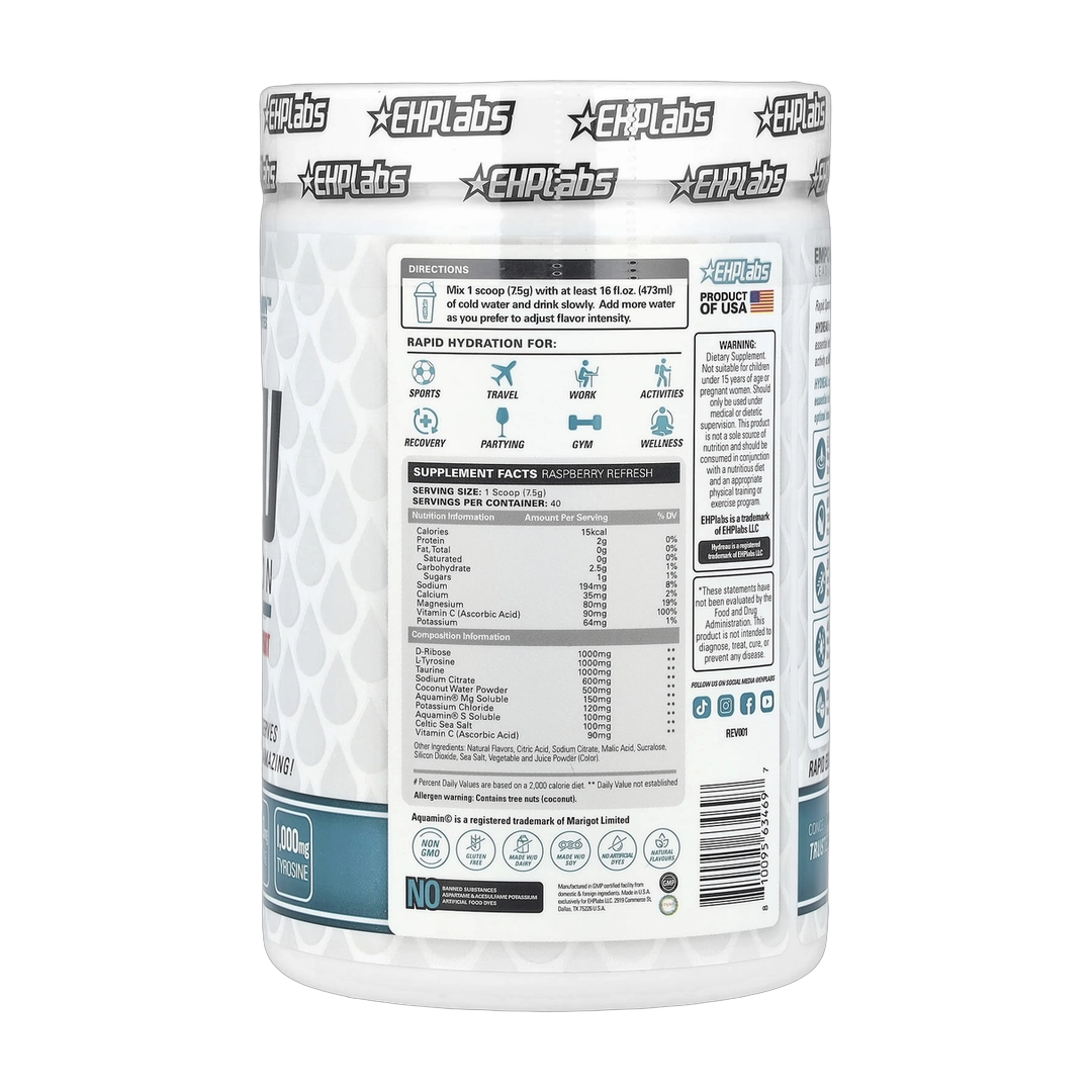 EHPlabs, Hydreau Sports Hydration, Raspberry Refresh, 10.58 oz (300 g)