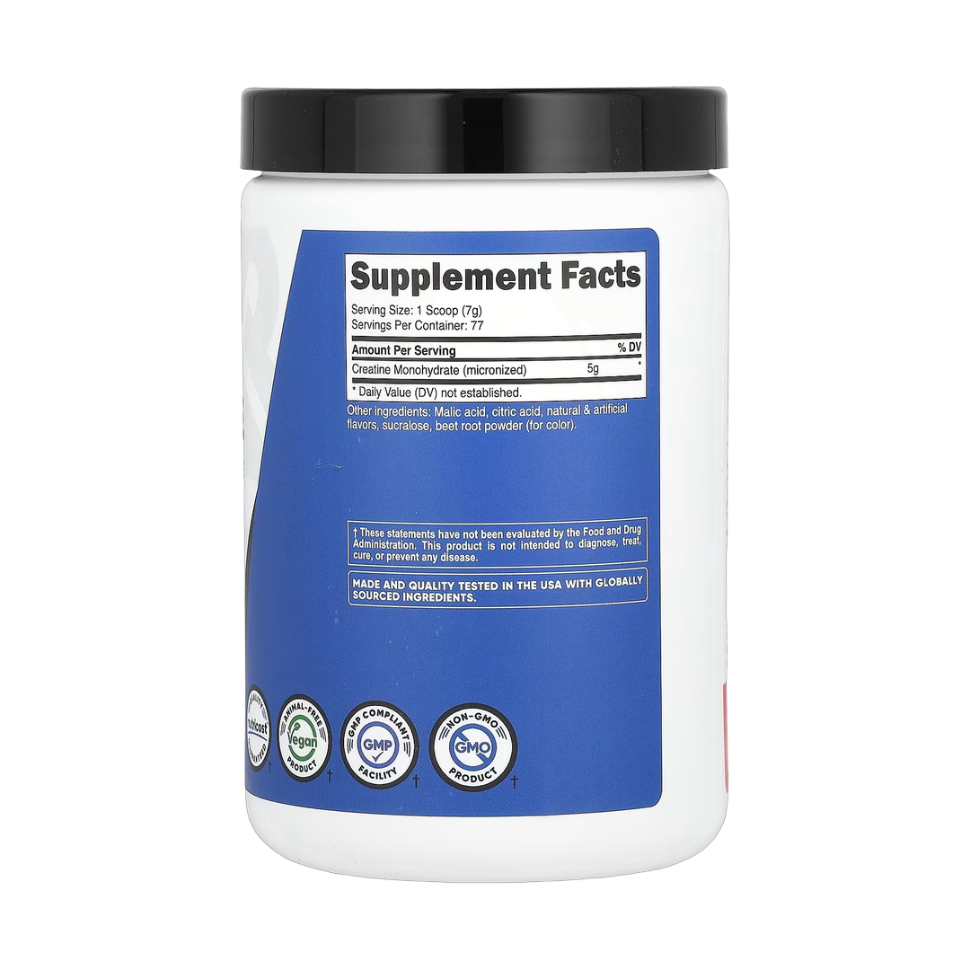 Nutricost, Performance, Creatine Monohydrate, Watermelon, 1.1 lb, 500 g back packaging view