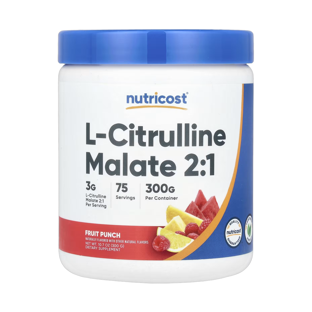 Nutricost, L-Citrulline Malate 2:1, Fruit Punch , 10.7 oz, 300 g front packaging view