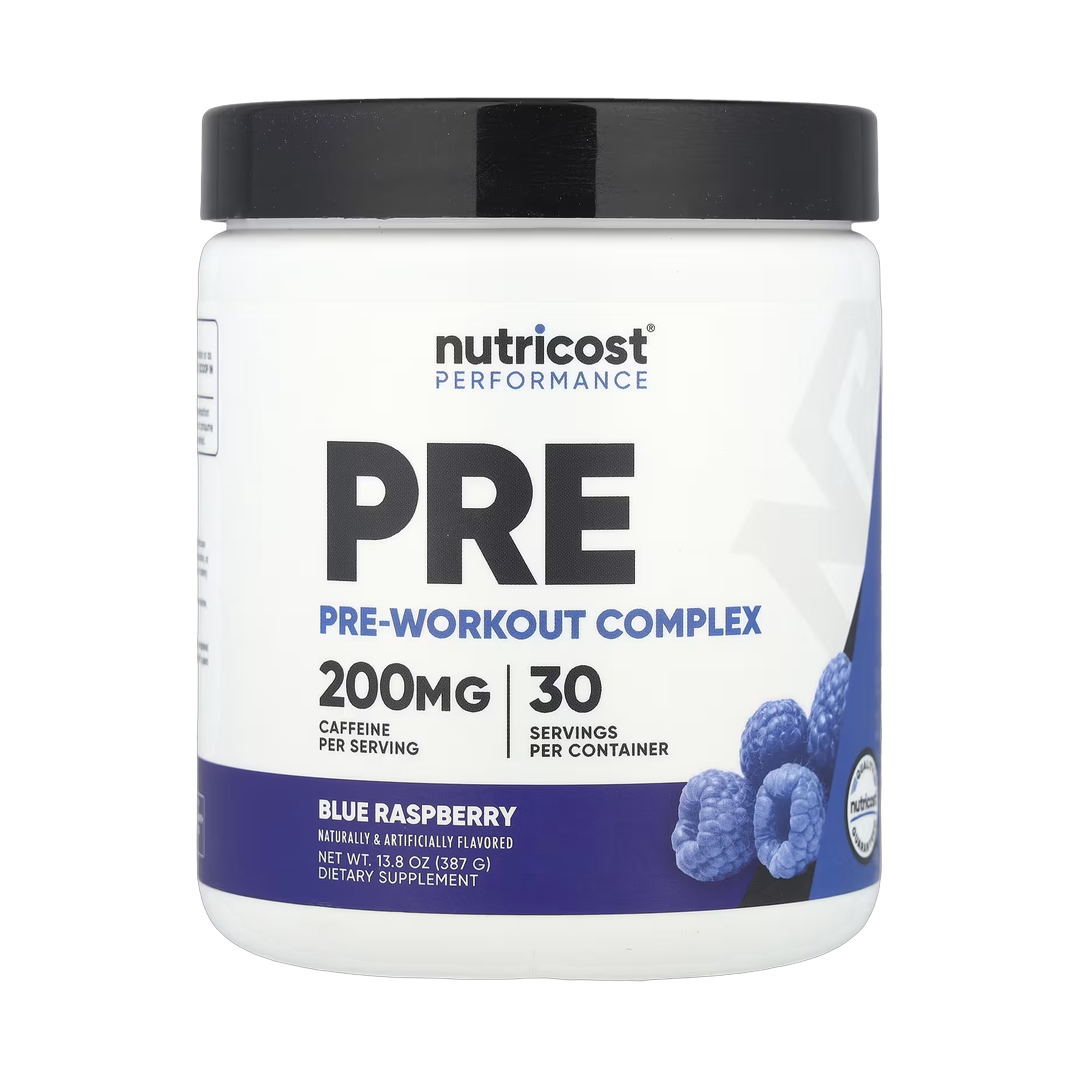 Nutricost, Performance, Pre-Workout Complex, Blue Raspberry, 13.8 oz, 387 g front packaging view