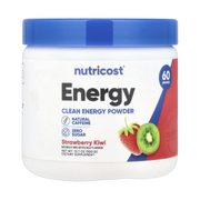 Nutricost, Energy, Clean Energy Powder, Strawberry Kiwi, 10.7 oz, 300 g front packaging view