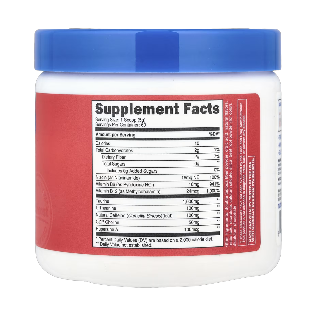 Nutricost, Energy, Clean Energy Powder, Strawberry Kiwi, 10.7 oz, 300 g back packaging view