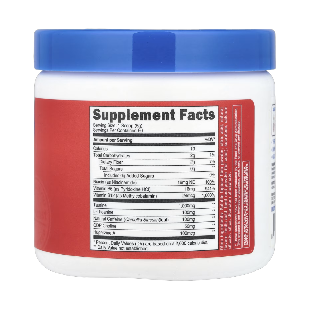 Nutricost, Energy, Clean Energy Powder, Fruit Punch, 10.9 oz, 306 g back packaging view