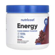 Nutricost, Energy, Clean Energy Powder, Grape, 10.7 oz, 300 g front packaging view