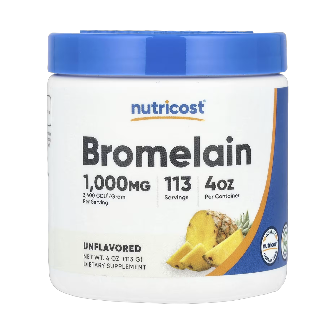 Nutricost, Bromelain, Unflavored , 4 oz, 113 g front packaging view