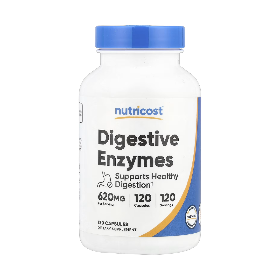 Nutricost, Digestive Enzymes, 620 mg, 120 Capsules front packaging view
