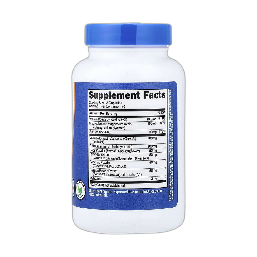 Nutricost, Sleep Aid Complex , 90 Capsules back packaging view