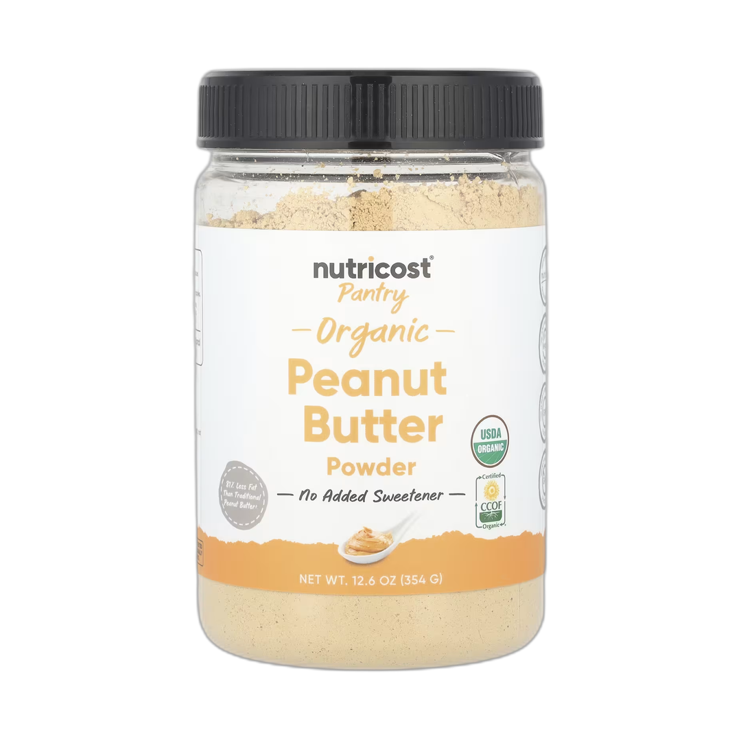 Nutricost, Pantry, Organic Peanut Butter Powder, 12.6 oz, 354 g front packaging view