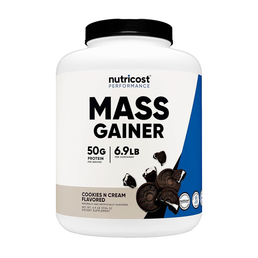 Nutricost, Mass Gainer, Cookies N Cream Flavor, 6.9 lb front packaging view