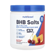 Nutricost, BHB Salts, goBHB, Fruit Punch, 9.3 oz, 261 g front packaging view