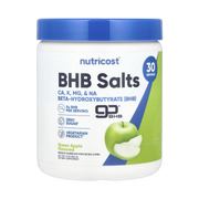 Nutricost, BHB Salts, goBHB, Green Apple, 9 oz, 252 g front packaging view