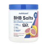 Nutricost, BHB Salts, goBHB, Strawberry Lemonade, 9.5 oz, 267 g front packaging view