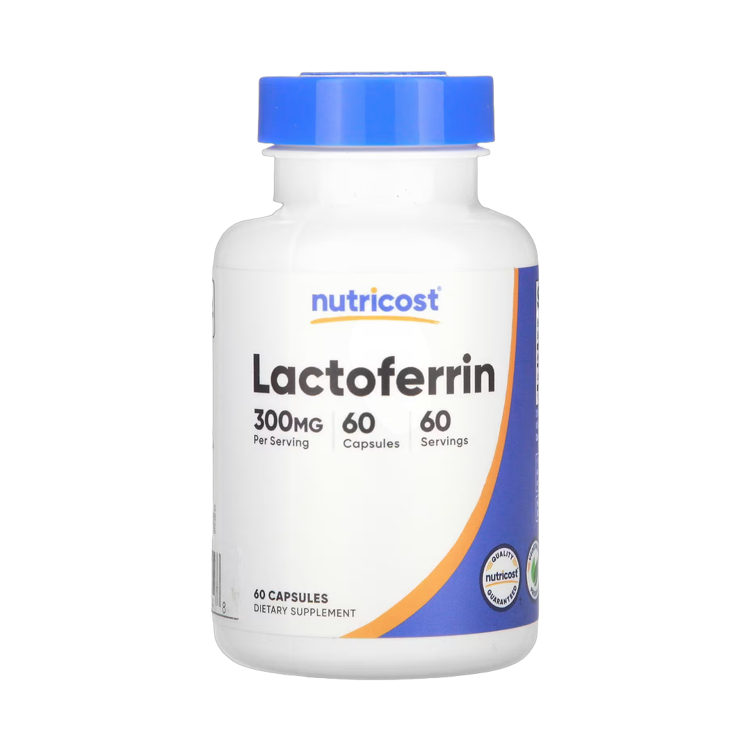 Nutricost, Lactoferrin, 300 mg, 60 Capsules front packaging view