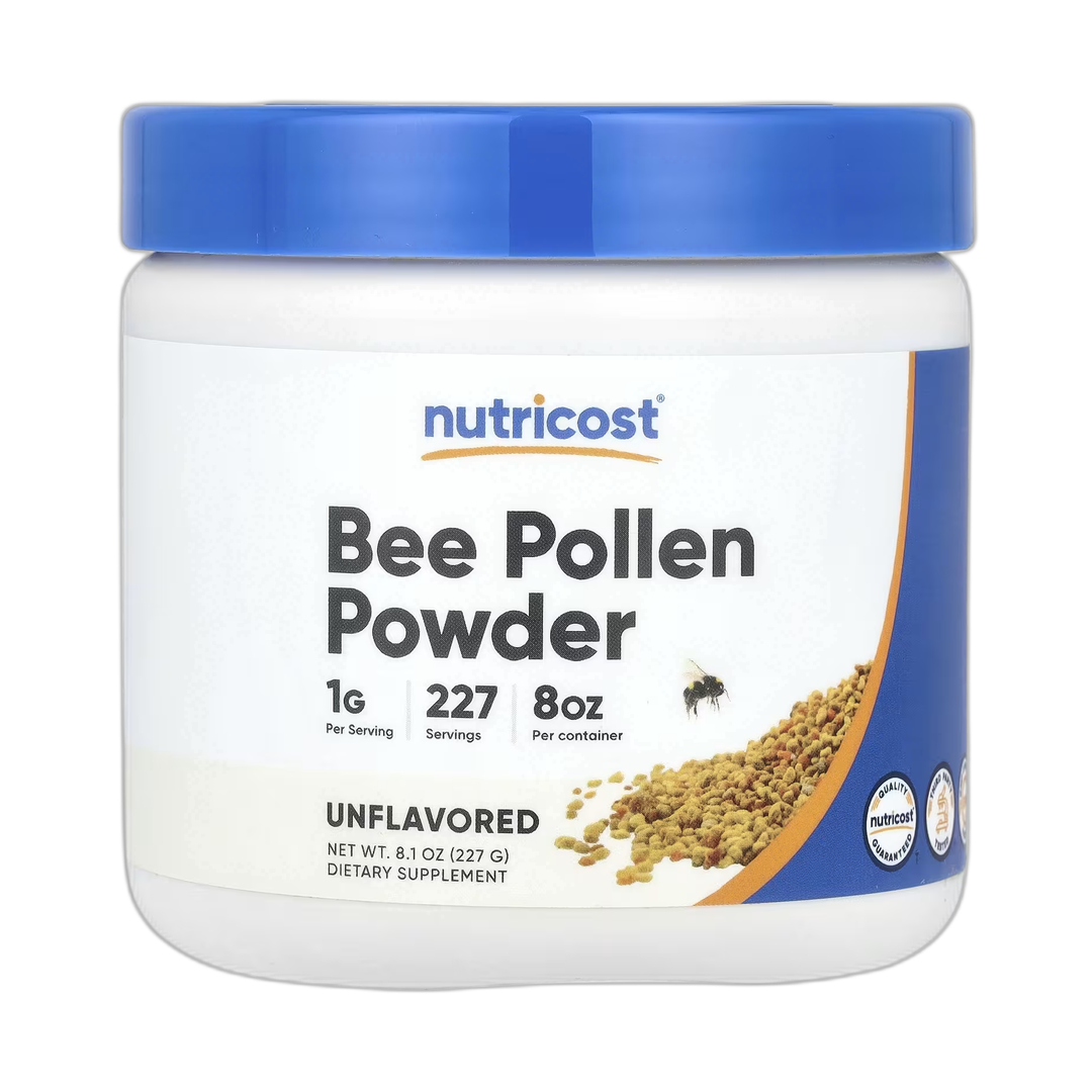 Nutricost, Bee Pollen Powder, Unflavored, 8.1 oz, 227 g front packaging view