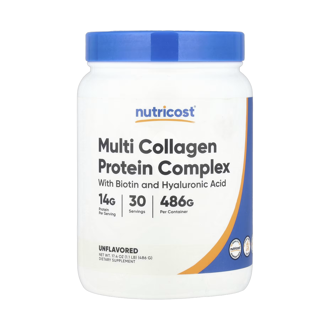Nutricost, Multi Collagen Protein Complex, Unflavored, 1.1 lb, 486 g front packaging view