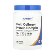 Nutricost, Multi Collagen Protein Complex, Unflavored, 1.1 lb, 486 g front packaging view