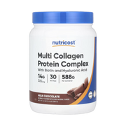 Nutricost, Multi Collagen Protein Complex, Milk Chocolate, 1.3 lb, 588 g front packaging view