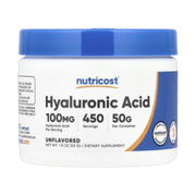Nutricost, Hyaluronic Acid, Unflavored, 1.8 oz, 50 g front packaging view