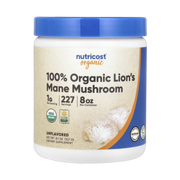 Nutricost, 100% Organic Lion's Mane Mushroom, Unflavored , 8.1 oz, 227 g front packaging view