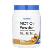 Nutricost, MCT Oil Powder, Salted Caramel , 1 lb, 454 g front packaging view