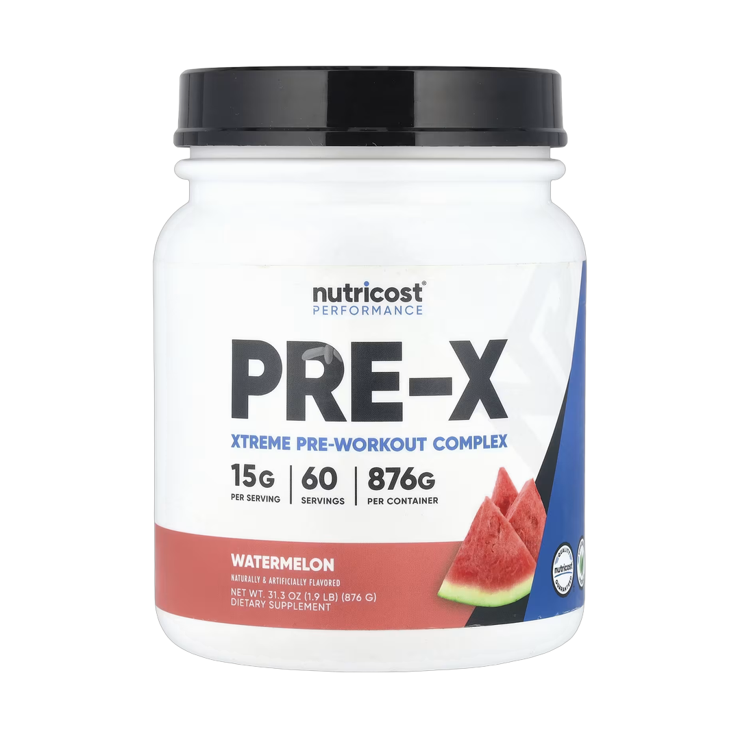Nutricost, Performance, PRE-X, Xtreme Pre-Workout Complex, Watermelon, 1.9 lb, 876 g front packaging view