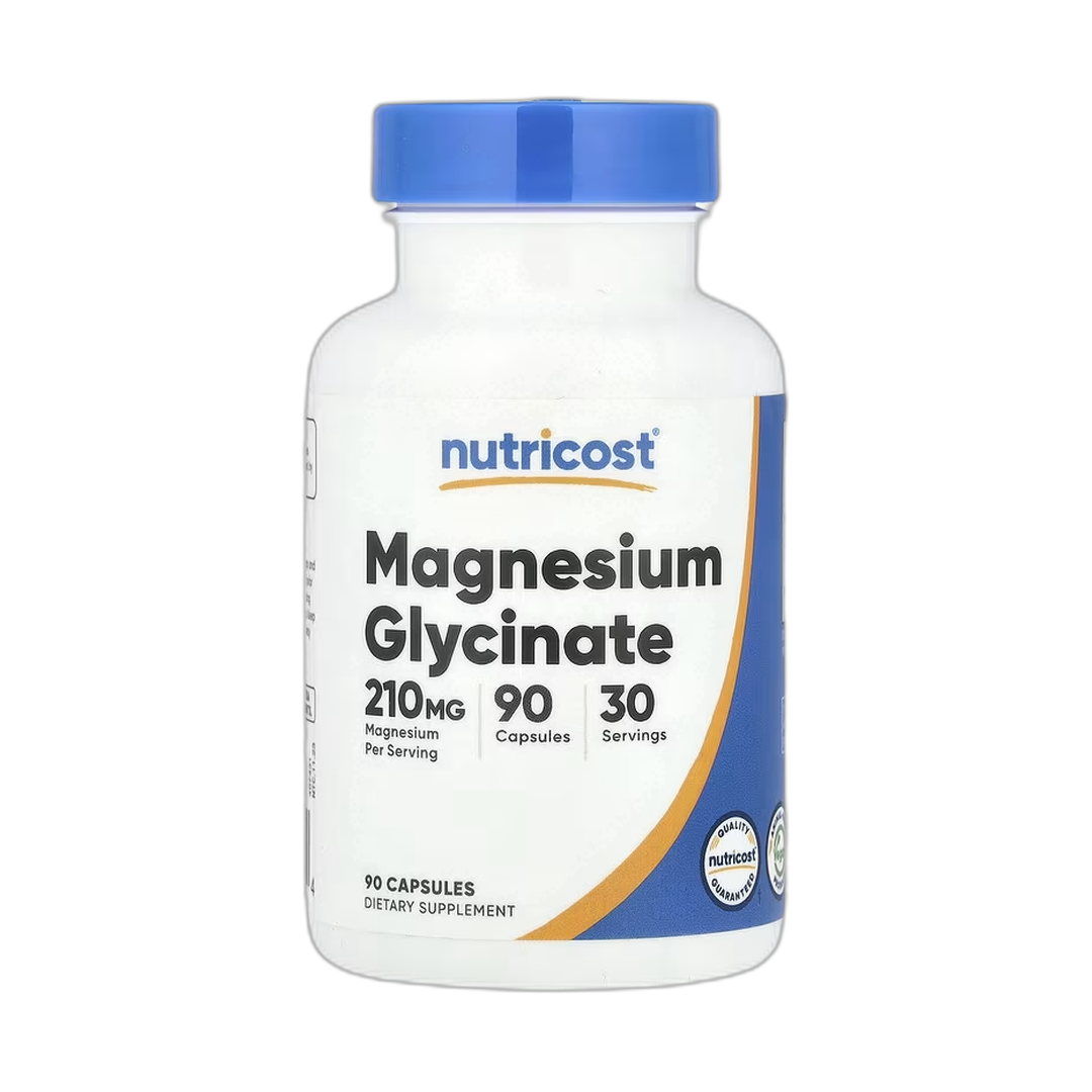 Nutricost, Magnesium Glycinate, 90 Capsules front packaging view