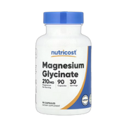 Nutricost, Magnesium Glycinate, 90 Capsules front packaging view