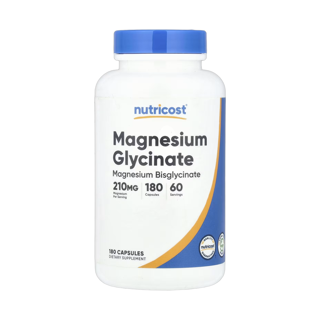 Nutricost, Magnesium Glycinate, 180 Capsules front packaging view