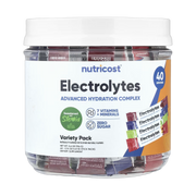 Nutricost, Electrolytes, Advanced Hydration Complex, Variety Pack, 40 Stick Packs, 0.14 oz, (4 g ) Each front packaging view