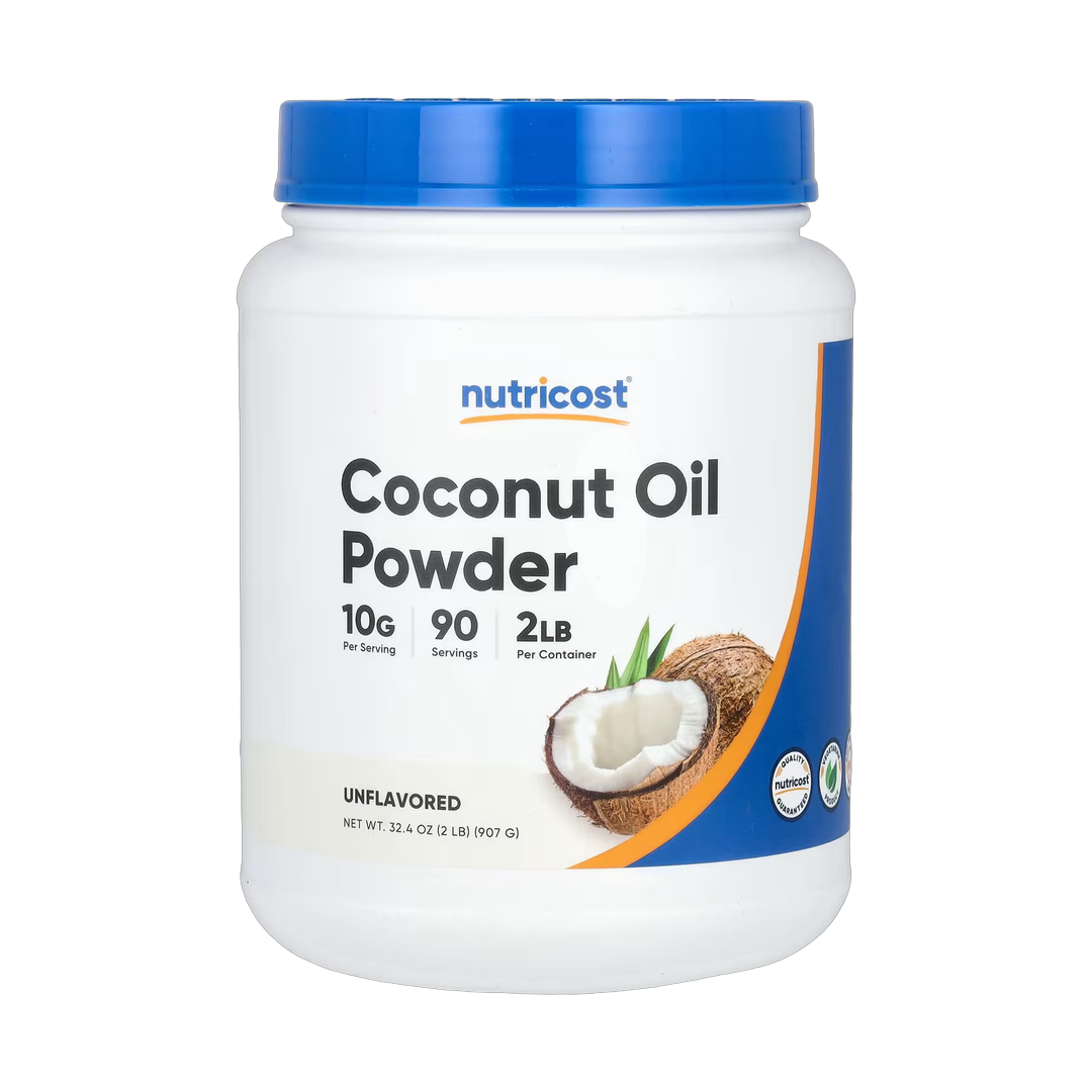Nutricost, Coconut Oil Powder, Unflavored , 2 lb, 907 g front packaging view