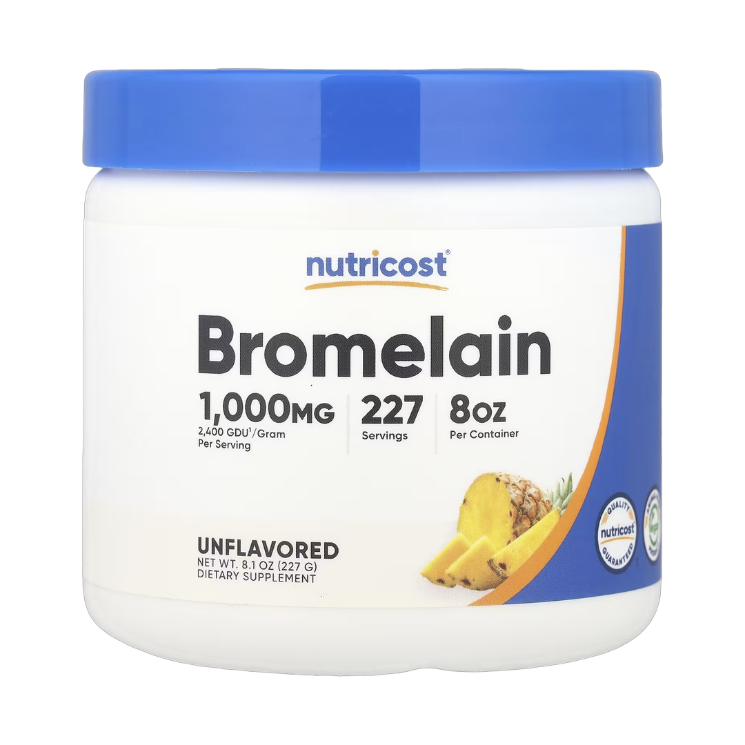 Nutricost, Bromelain, Unflavored, 8.1 oz, 227 g front packaging view