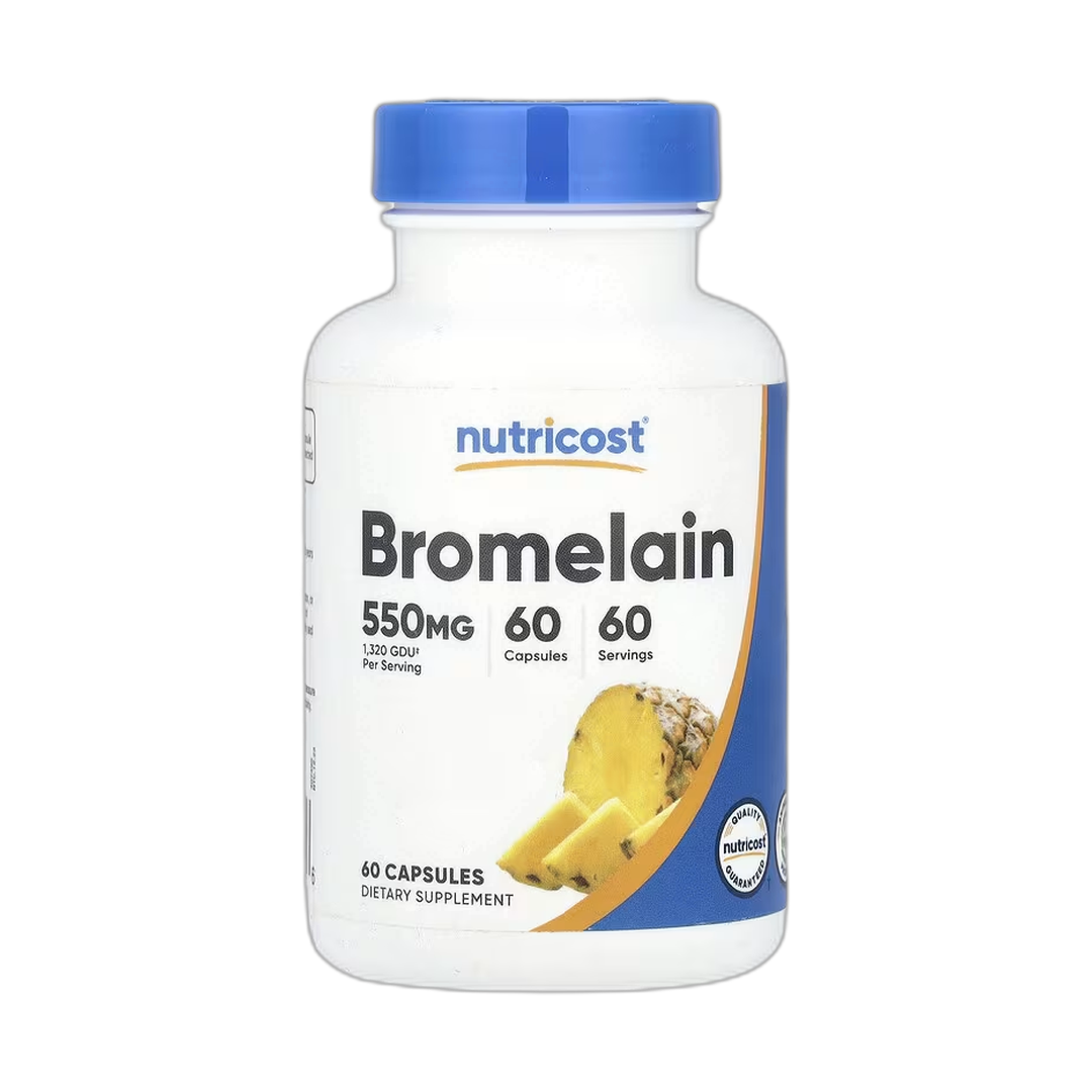 Nutricost, Bromelain, 550 mg , 60 Capsules front packaging view