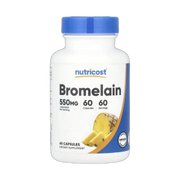 Nutricost, Bromelain, 550 mg , 60 Capsules front packaging view