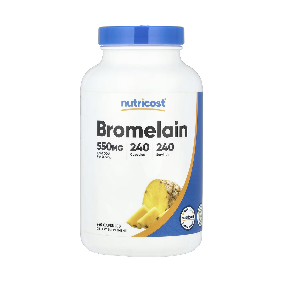 Nutricost, Bromelain, 550 mg, 240 Capsules front packaging view