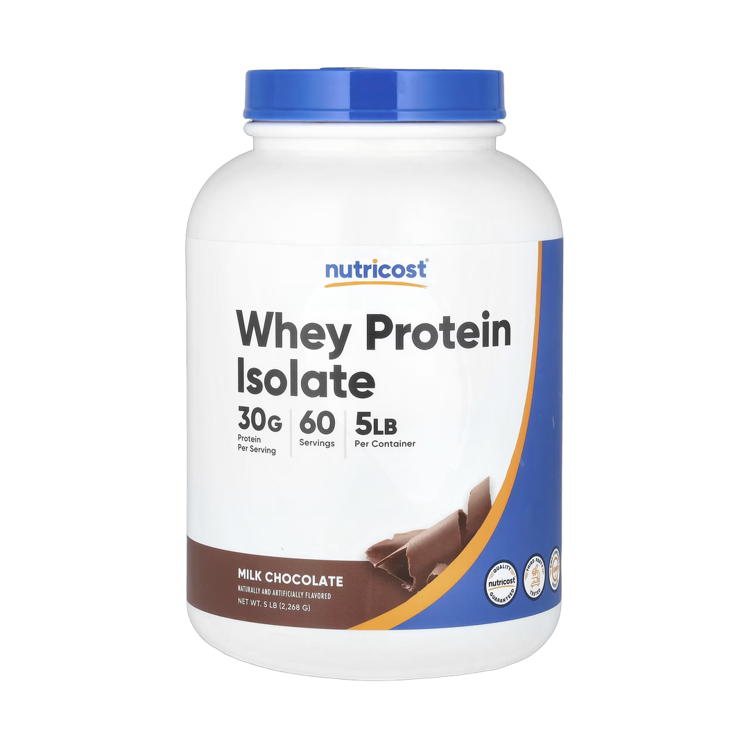 Nutricost, Whey Protein Isolate, Milk Chocolate , 5 lb, 2,268 g front packaging view