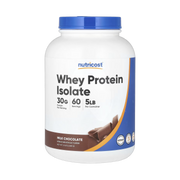 Nutricost, Whey Protein Isolate, Milk Chocolate , 5 lb, 2,268 g front packaging view