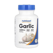 Nutricost, Garlic , 1,000 mg , 240 Softgels front packaging view