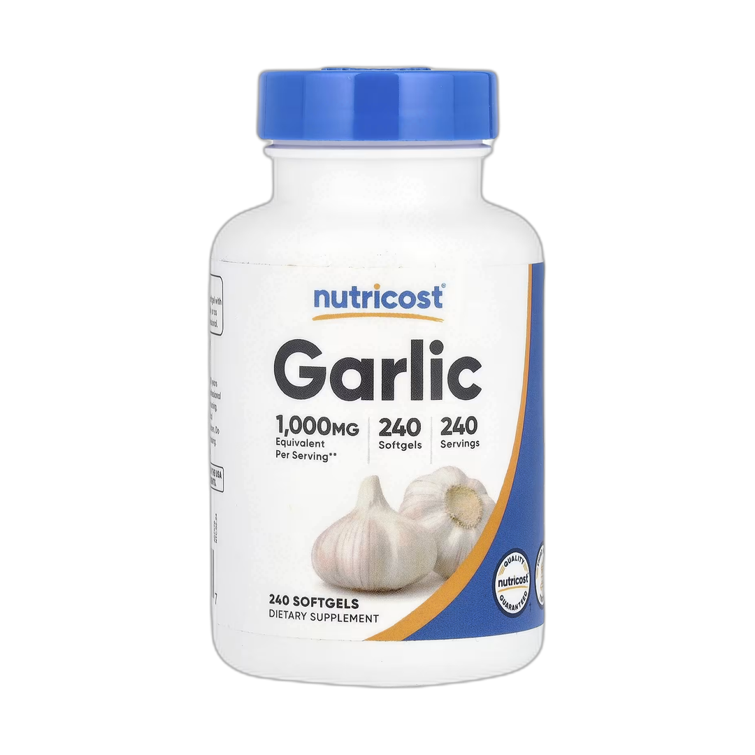 Nutricost, Garlic , 1,000 mg , 240 Softgels front packaging view