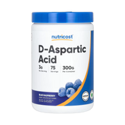 Nutricost, D-Aspartic Acid, Blue Raspberry, 10.7 oz, 300 g front packaging view
