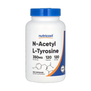 Nutricost, N-Acetyl L-Tyrosine, 350 mg, 120 Capsules front packaging view