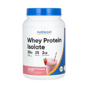 Nutricost, Whey Protein Isolate, Strawberry Milkshake, 2 lb, 907 g front packaging view