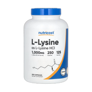Nutricost, L-Lysine, 250 Capsules front packaging view