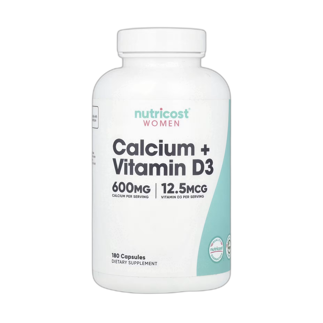 Nutricost, Women, Calcium + Vitamin D3, 180 Capsules front packaging view