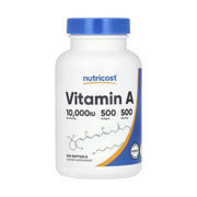 Nutricost, Vitamin A, 10,000 IU, 500 Softgels front packaging view